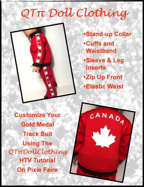 Gold Medal Track Suit 18" Doll Clothes Pattern