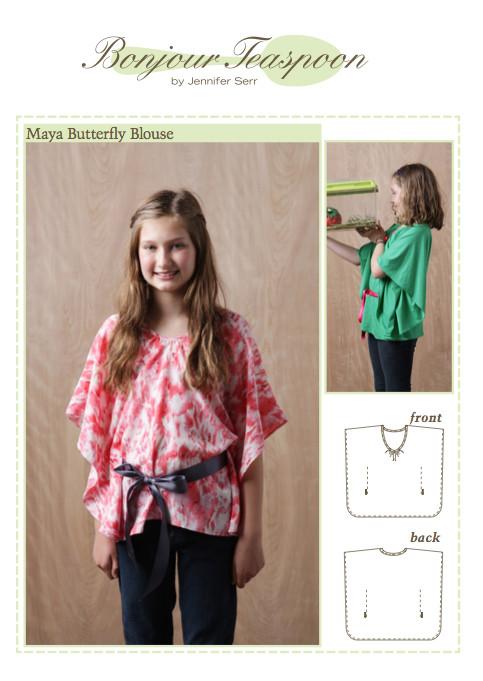 Maya Butterfly Blouse Pattern for Girls