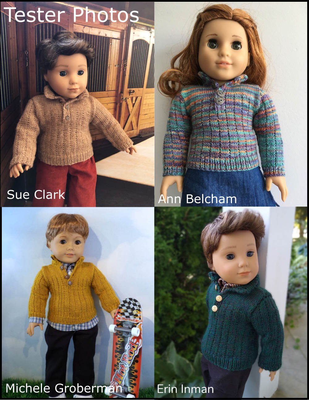 Brockton Pullover 18" Doll Clothes Knitting Pattern