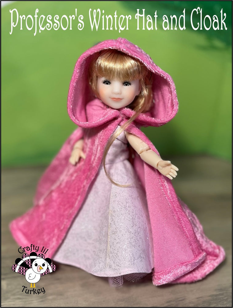 Professor's Winter Hat and Cloak Pattern For 8" BJD Dolls such as Ten Ping and Mini Sara