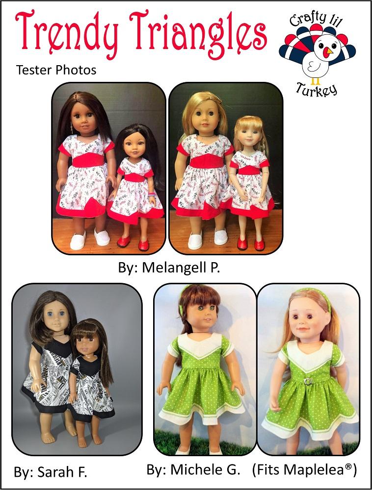 Trendy Triangles: Summer Dress 14-15" Doll Clothes Pattern