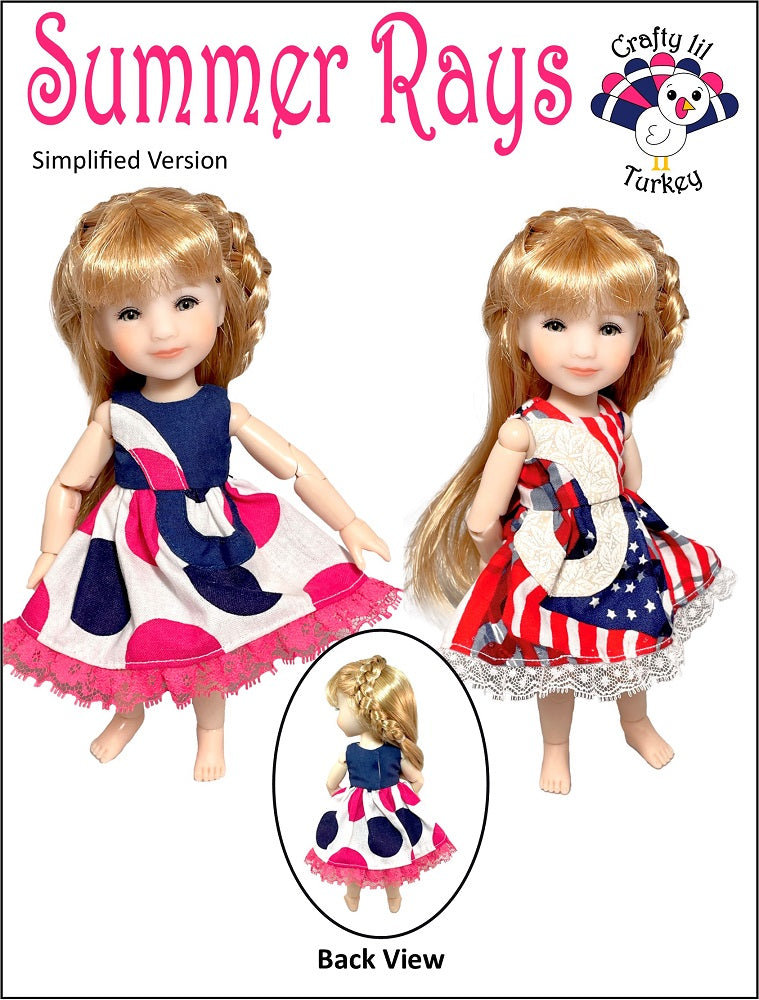 Summer Rays Dress Pattern For 8" BJD Dolls such as Ten Ping and Mini Sara