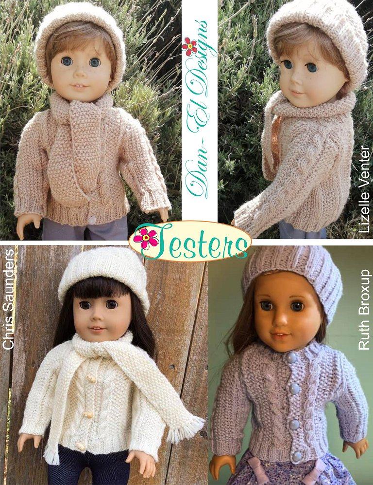 Alexander Sweater 18" Doll Knitting Pattern