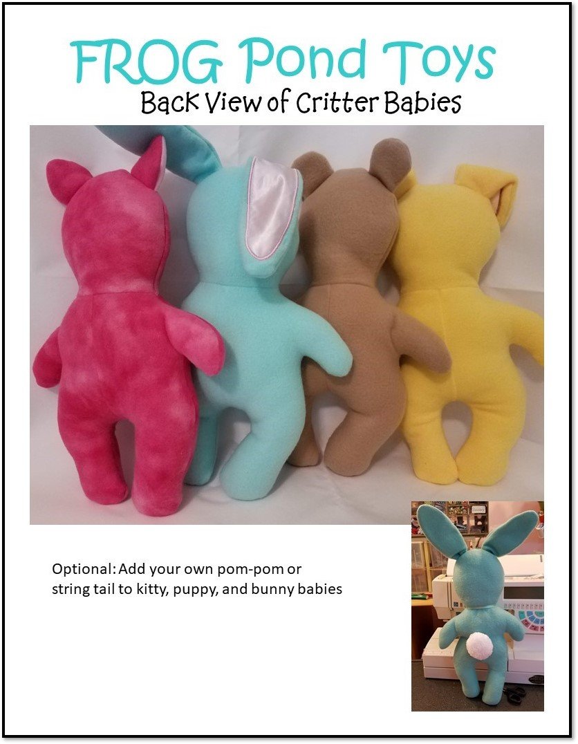 Critter Babies 5 x 7 ITH 12" Soft Doll Machine Embroidery Design