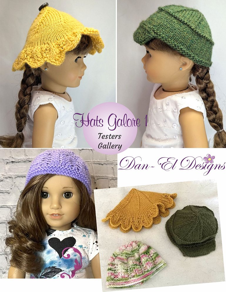 Hats Galore 1 18 inch Doll Clothes Knitting Pattern