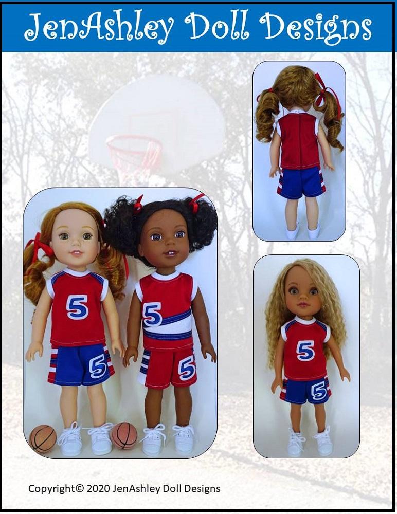 Shootin' Hoops Basketball Uniform 14-14.5" Doll Clothes Pattern