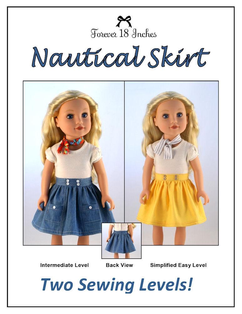 Nautical Skirt for Journey Girls Dolls