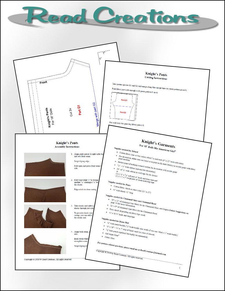 Knight's Garment 18" Doll Clothes Pattern