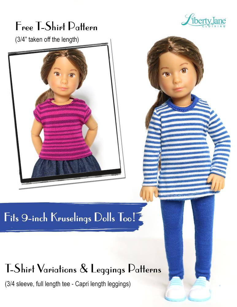FREE T-Shirt Pattern For 11-1/2" Fashion Dolls