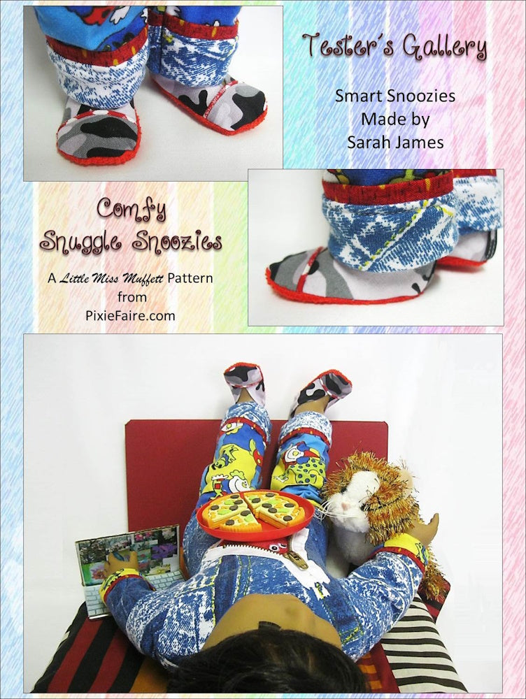 Comfy Snuggle Snoozies 18" Doll Shoe Pattern