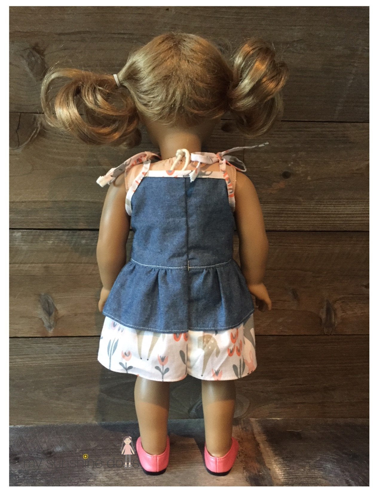 Pintuck Ruffle Dress Pattern for 18" dolls and 23" My Sunshine Cloth Dolls