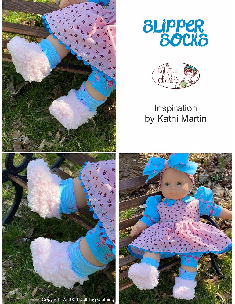 Slipper Socks 18" Doll Clothes Pattern
