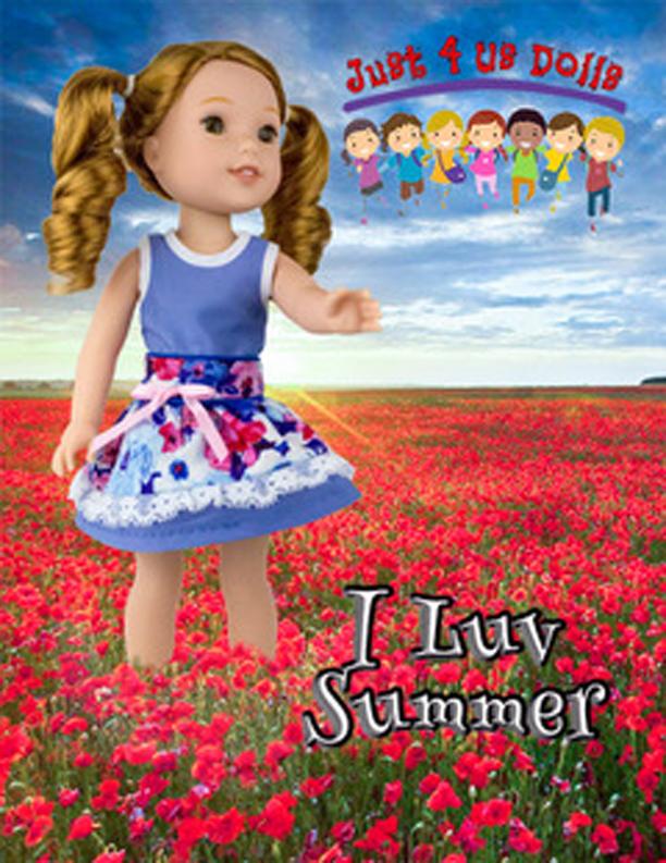 I Luv Summer 14.5" Doll Clothes Pattern