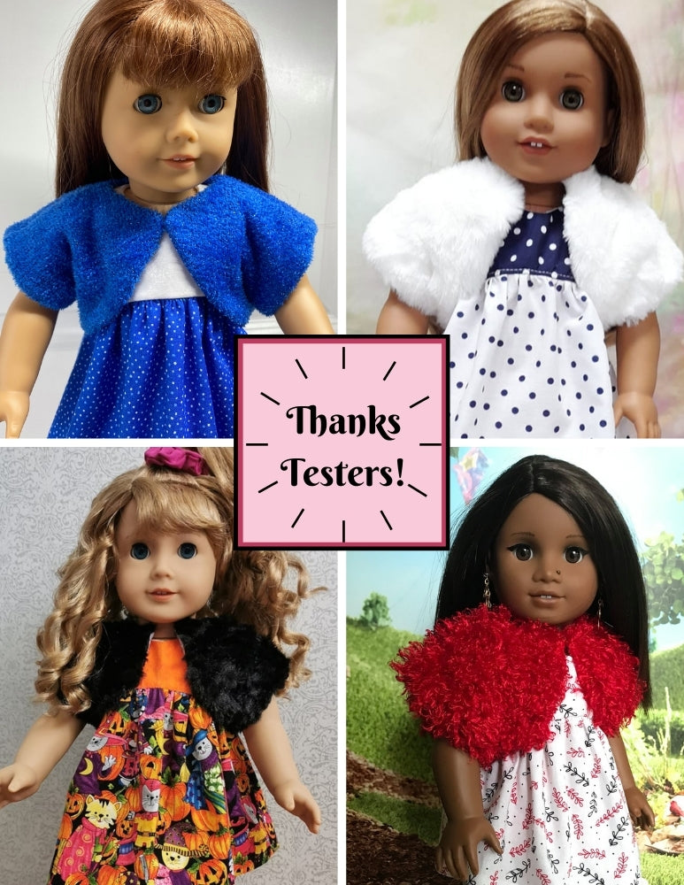 Wellington Dress and Shrug 18" Doll Clothes Pattern