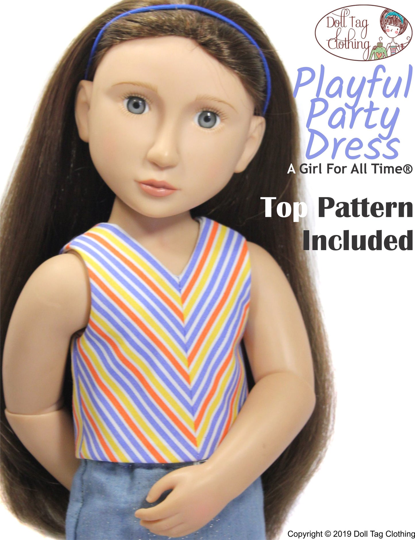 Playful Party Dress Pattern for A Girl For All Time Dolls