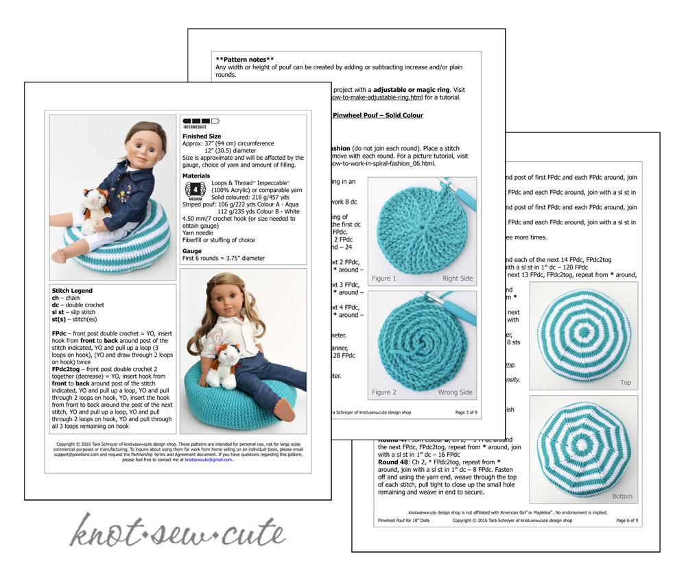 Pinwheel Pouf Crochet Pattern