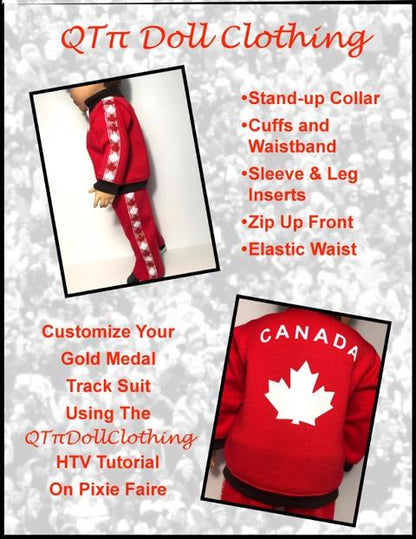 Gold Medal Track Suit 18" Doll Clothes Pattern