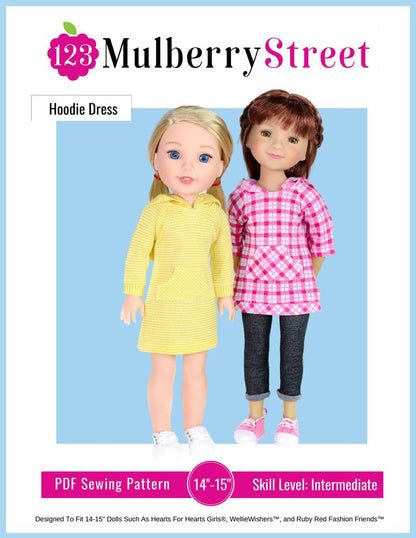 Hoodie Dress 14-15" Doll Clothes Pattern