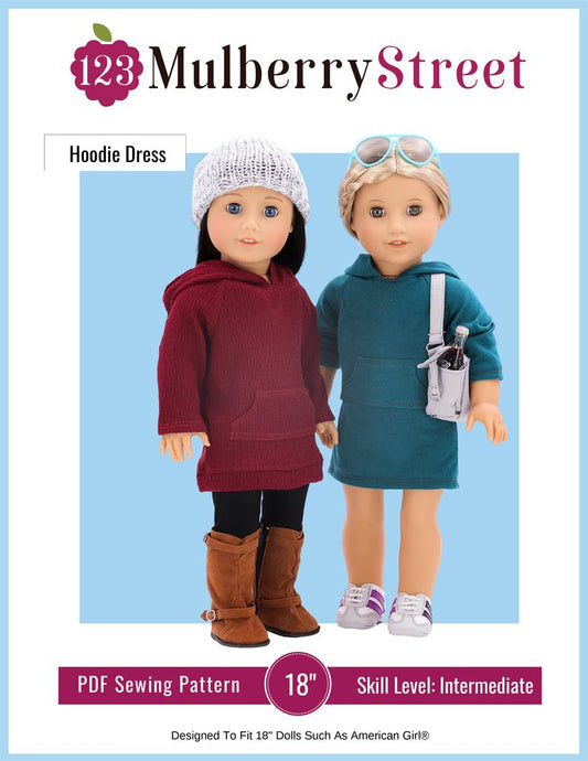 Hoodie Dress 18" Doll Clothes Pattern