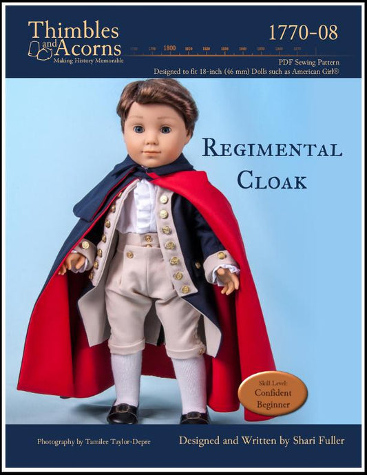 Regimental Cloak 18" Doll Clothes Pattern