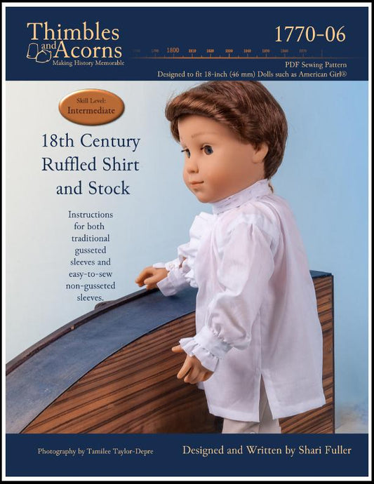 18th Century Shirt 18" Doll Clothes Pattern