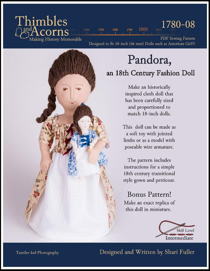 Pandora, an 18th Century Fashion Doll 18" Cloth Doll Pattern