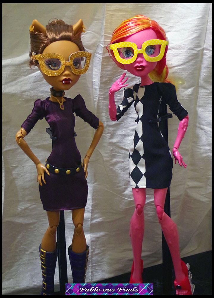Clown Chic Sheath Dress and Glasses Pattern for 17 inch Monster High Dolls