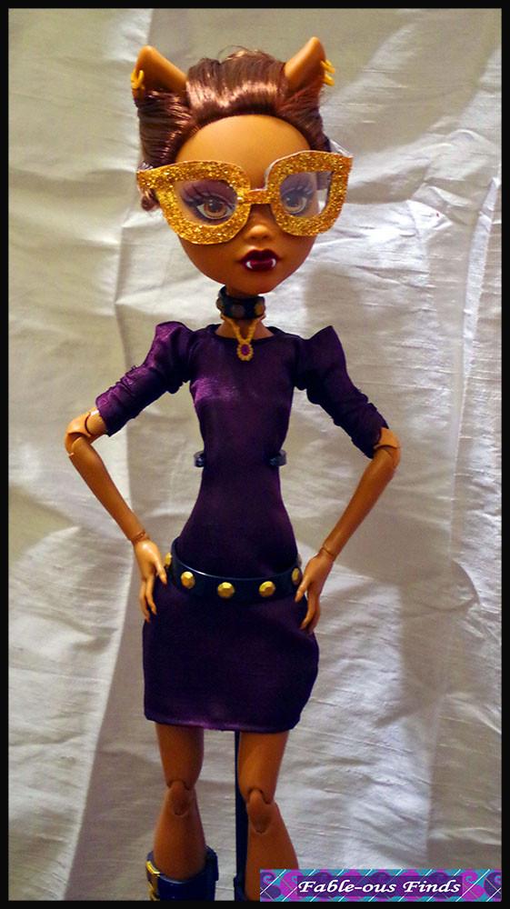 Clown Chic Sheath Dress and Glasses Pattern for 17 inch Monster High Dolls