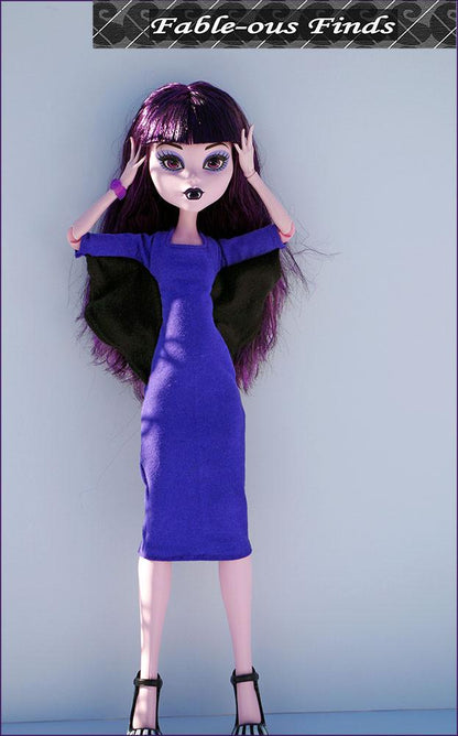 The Batwing Dress for 17" Pattern for Monster High Dolls