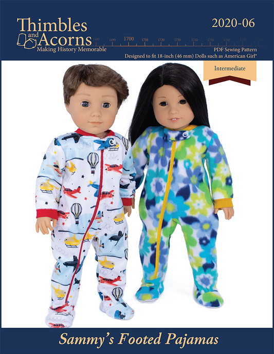Sammy's Footed Pajamas 18" Doll Clothes Pattern