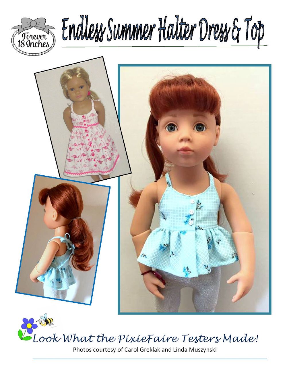 Endless Summer Halter Dress & Top Pattern for Kidz N Cats and 19" Gotz Dolls