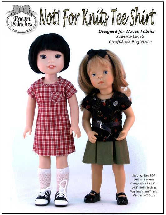 NOT! For Knits Tee-Shirt 14.5" Doll Clothes Pattern
