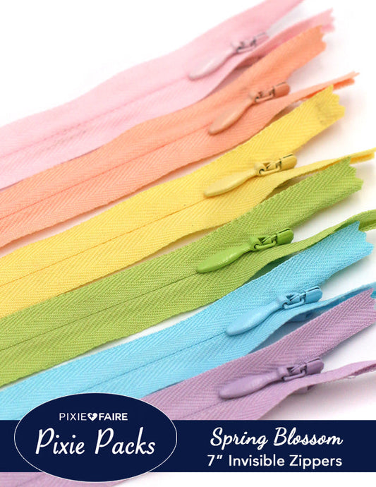 Pixie Packs 7" Invisible Zippers - Spring Blossom