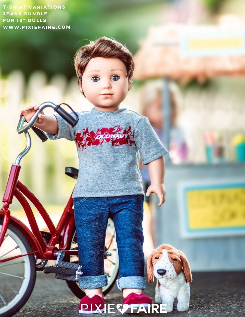 Boy Doll Jeans Bundle 18" Doll Clothes Pattern