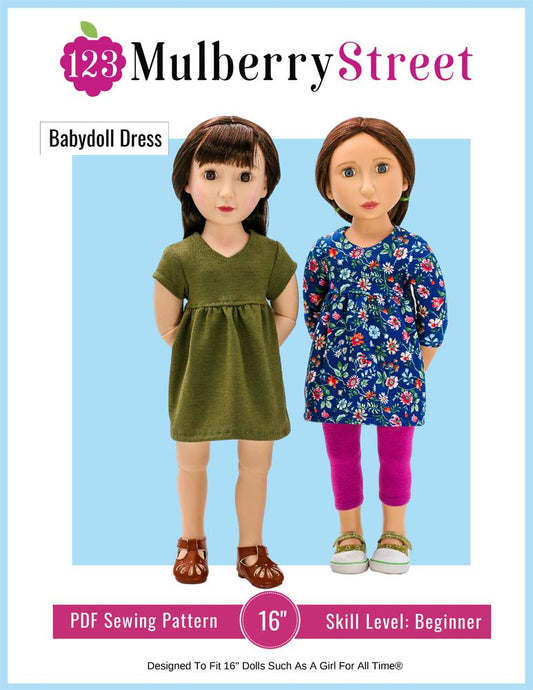 Babydoll Dress Pattern For 16" A Girl For All Time Dolls