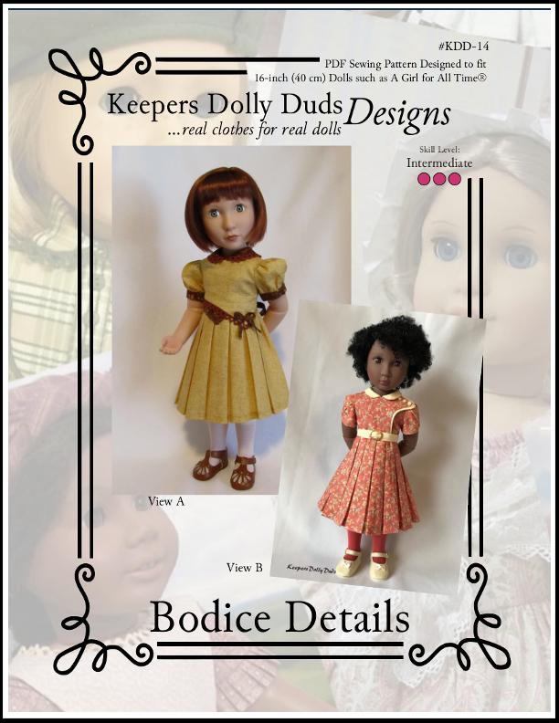 Bodice Details Dress Pattern For A Girl For All Time Dolls