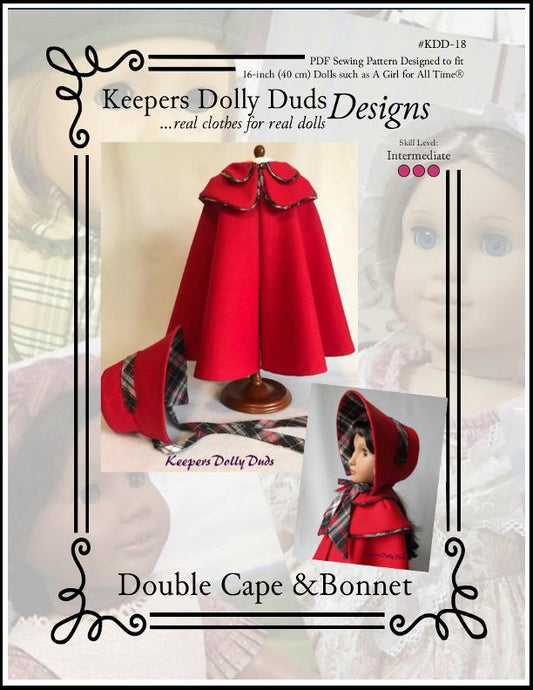 Double Cape and Bonnet Pattern For A Girl For All Time Dolls