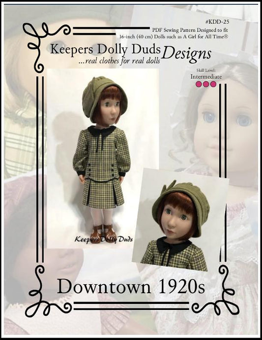 Downtown 1920s Dress and Hat Pattern For A Girl For All Time Dolls