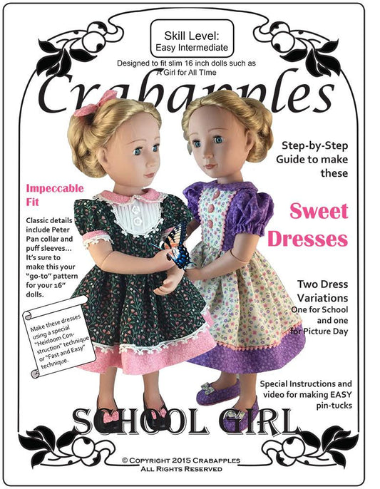 School Girl Dresses Pattern for AGAT Dolls
