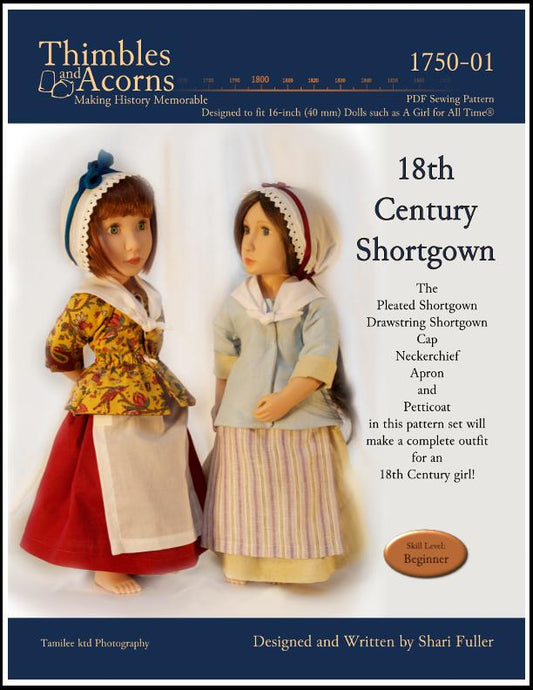 18th Century Shortgown Set Pattern for AGAT Dolls