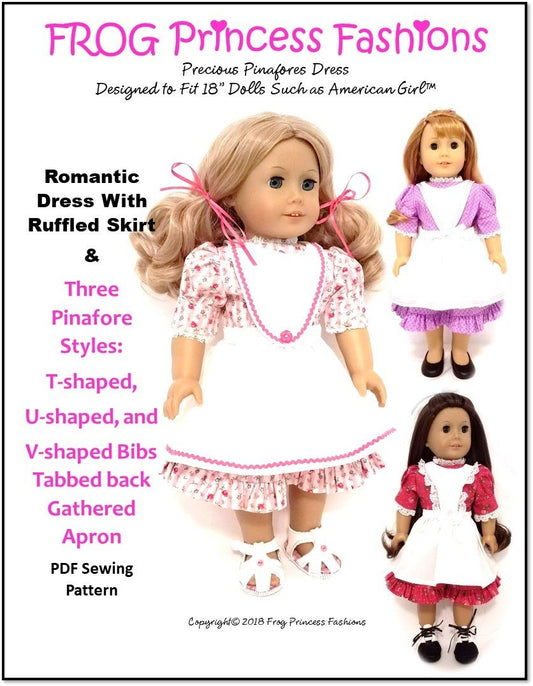 Precious Pinafores Dress 18" Doll Clothes Pattern