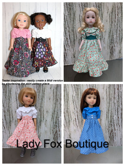 Agatha Dress Doll Clothes Pattern For 14.5-15 Inch Dolls