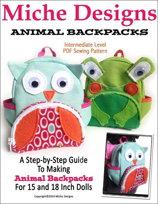 Animal Backpacks 18" Doll Accessories