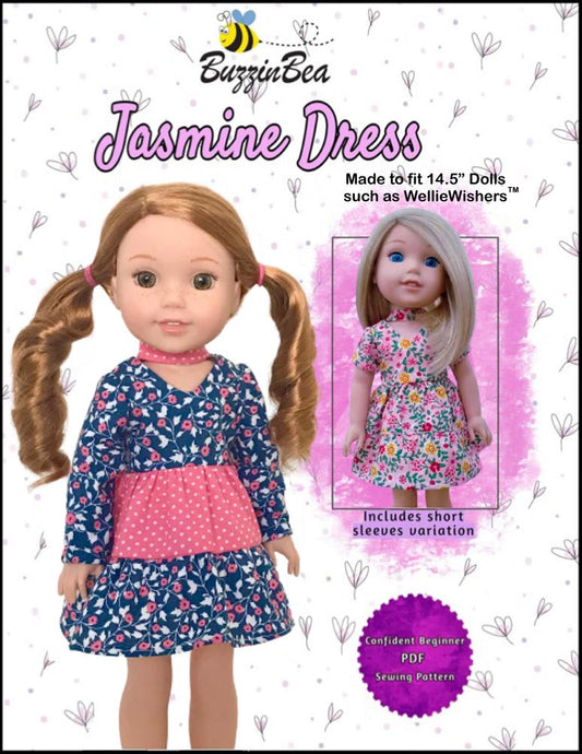 Jasmine Dress 14.5" Doll Clothes Pattern