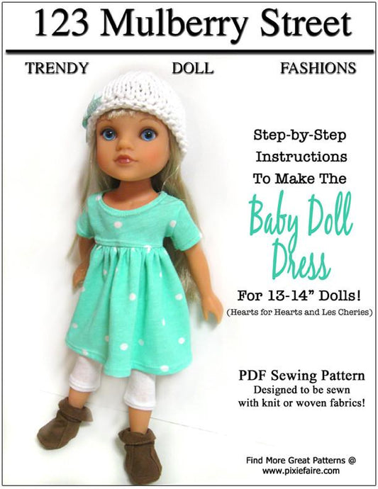 Baby Doll Dress Pattern for Les Cheries and Hearts for Hearts Girls Dolls