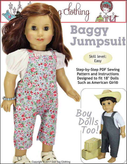 Baggy Jumpsuit 18" Doll Clothes Pattern