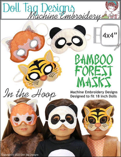 Bamboo Forest Masks For 18-inch Dolls Machine Embroidery Designs