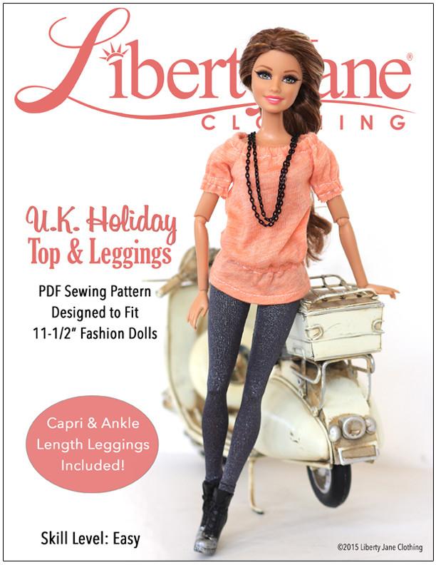 U.K. Holiday Outfit for 11-1/2” Fashion Dolls
