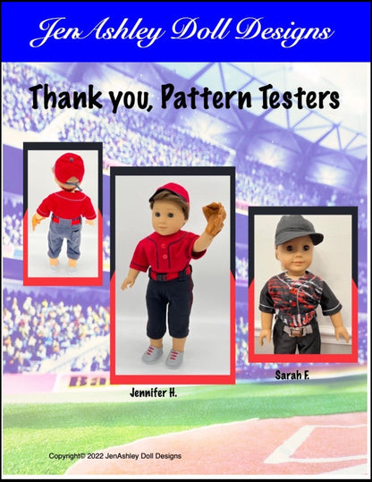 Pop Fly! Baseball / Softball Uniform 18" Doll Clothes Pattern