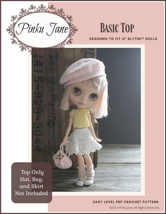 Basic Top Crochet Pattern For 12" Blythe Dolls